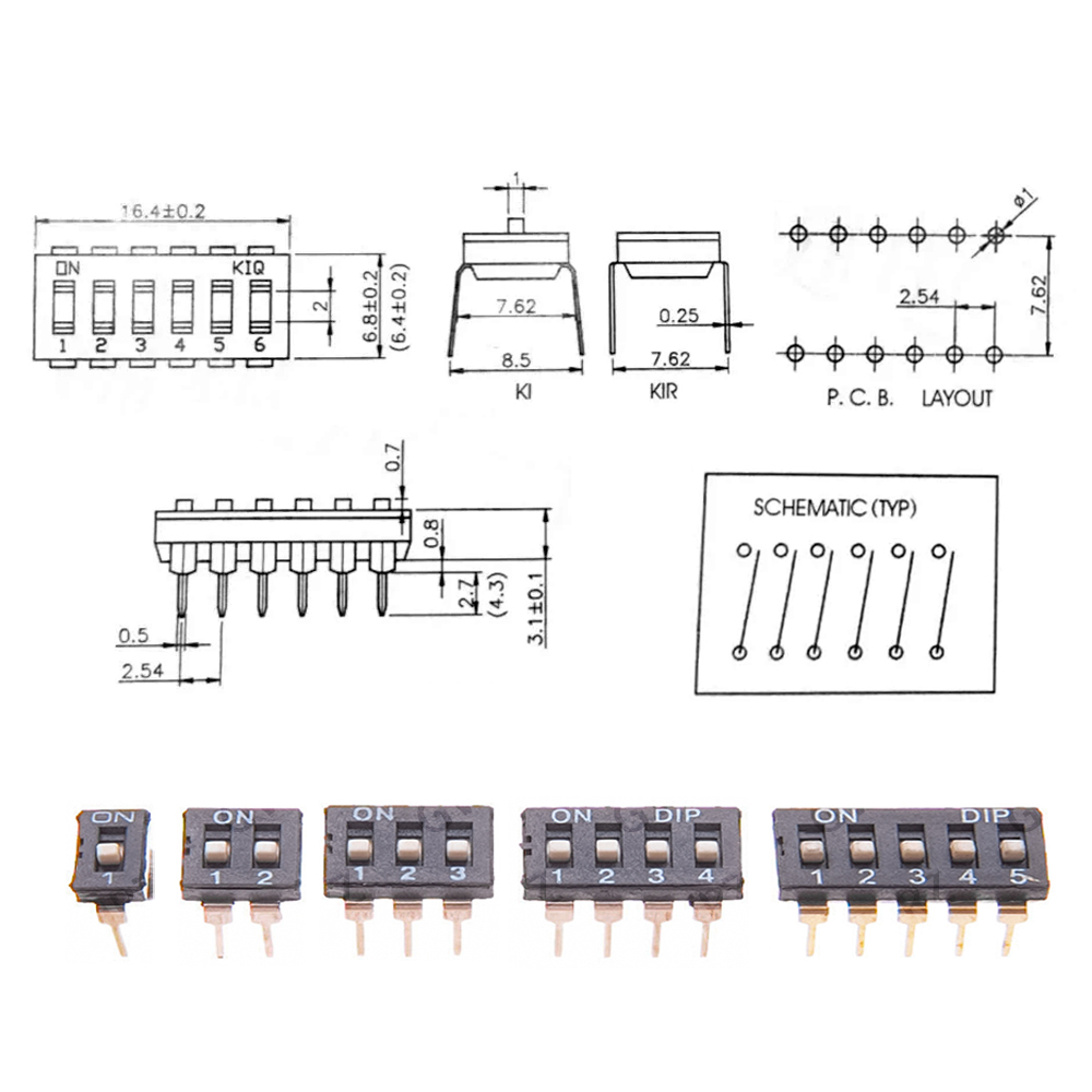Circuit Snap Kit - ชุดสวิตช์แบบสไลด์ 5 ชิ้น ระยะห่างขา 2.54 มม.