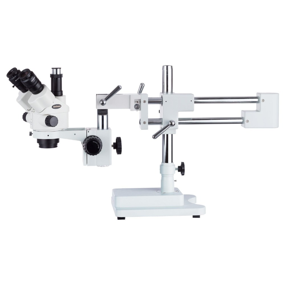 Amscope Microscope Stereo 7X-45X - AmScope 7X-45X Simul-Focal สเตอริโอกล้องจุลทรรศน์ซูมแบบล็อคได้ Dual Arm