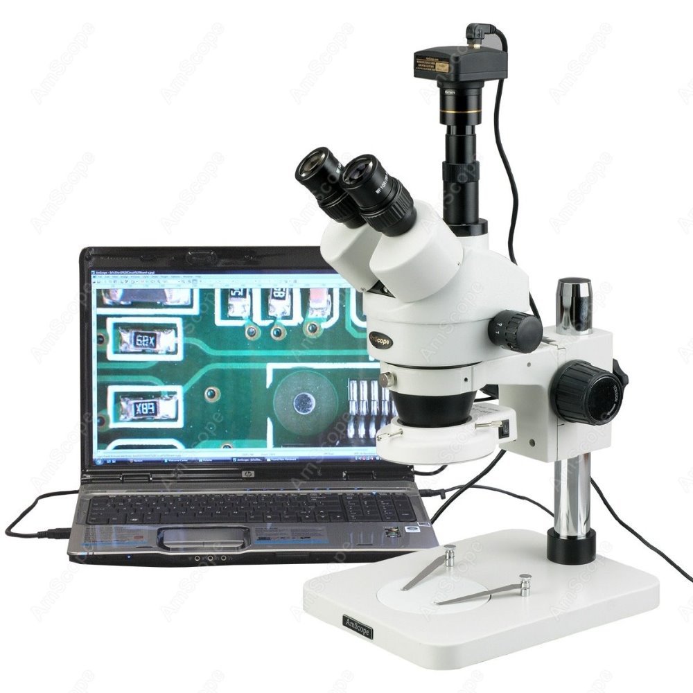 กล้องจุลทรรศน์สเตอริโอแบบซูมสา - Amscope Microscope Stereo 7X-45X บทวิจารณ์และราคา